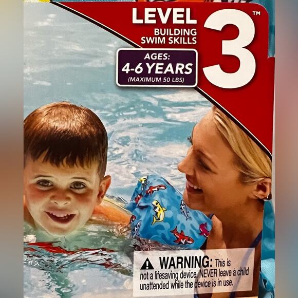 Swimschool 2-in-1 Ultra-Fit Adjustable Tot Swimmer Shark Floatation Vest 4-6 yrs - Picture 6 of 7